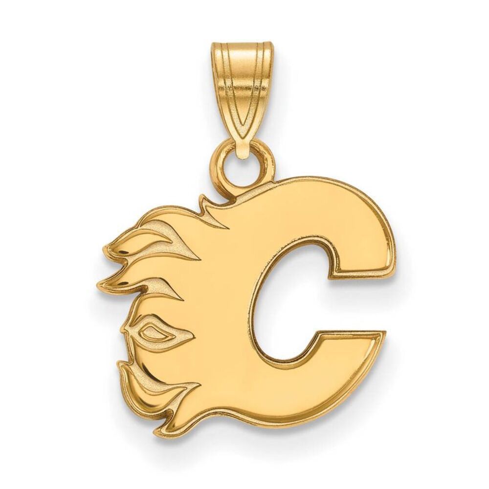 10k Yellow Gold NHL Calgary Flames Small Pendant
